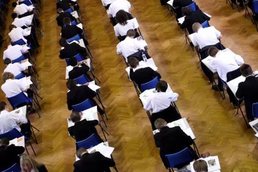Children writing public exams